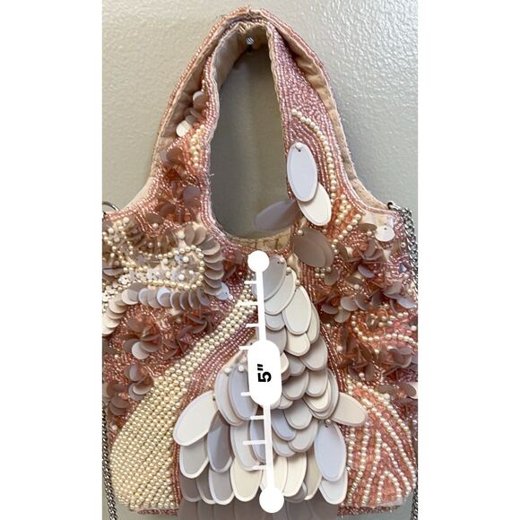 NWT Handcrafted in India pink beaded bag. - Picture 8 of 10